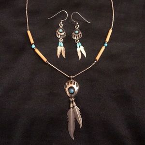 .925 Sterling Silver earrings & Necklace USA